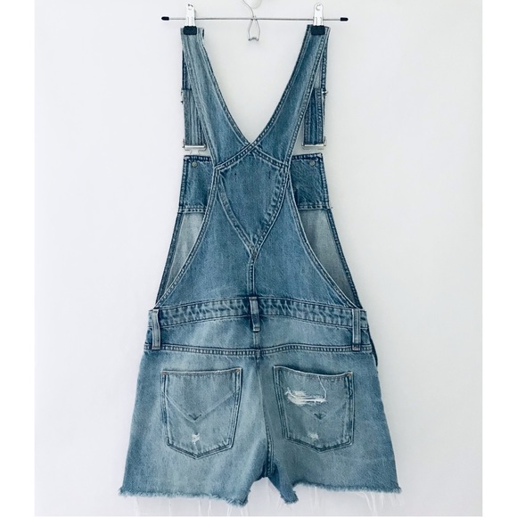 HUDSON JEANS Sloane Short Overalls Distressed - Picture 8 of 15